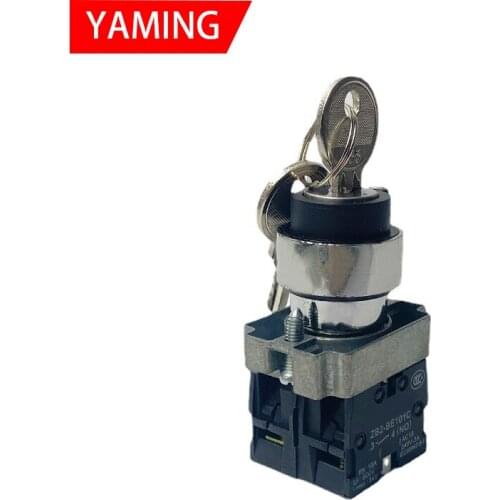 P263 XB2-BG33 3 position key operated Self-locking Selector Rotary pushbutton switch 2NO Locked Maintained 1PC