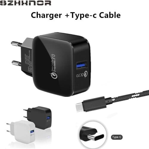 QC3.0 charger Quick charger 3.0 For xiaomi mi a1, htc u11, Asus ZenFone 3 Zoom ZE553KL, AR ZS571KL, 3 ZE552KL +Type C Data USB