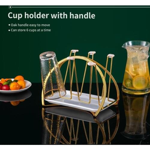 Iron Kitchen Shelf Coffee Mug Cup Drying Storage Rack Cups Holder Organizer Drain Hanger Stand Kitchen Organizer Shlves