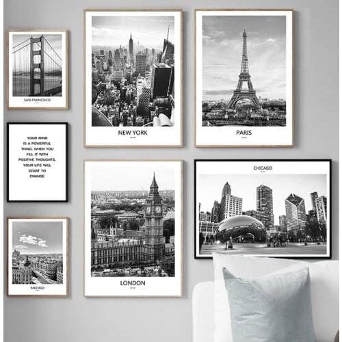 Famous Building Paris Tower Wall Art Canvas Painting Retro Nordic Posters And Prints Wall Pictures For Living Room Home Decor