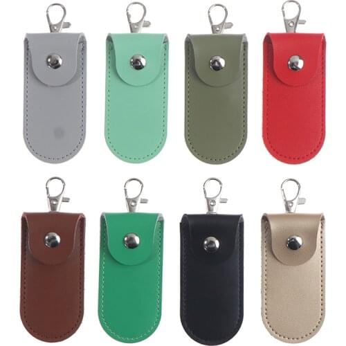 1pcs Leather Key Ring Fashion Pouch Bag Case Protective For Usb Flash Drive Pendrive Memory Stick