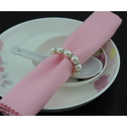 20pcs/lot Free Shipping White Pearls & metal Napkin Rings Wedding party Accessories
