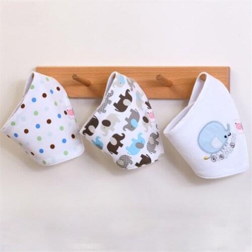 3Pcs/Set Hot Baby Saliva Towel Pure Cotton Double Button Waterproof Triangle Towel Scarf Toddler Baby Bibs Feeding Accessories