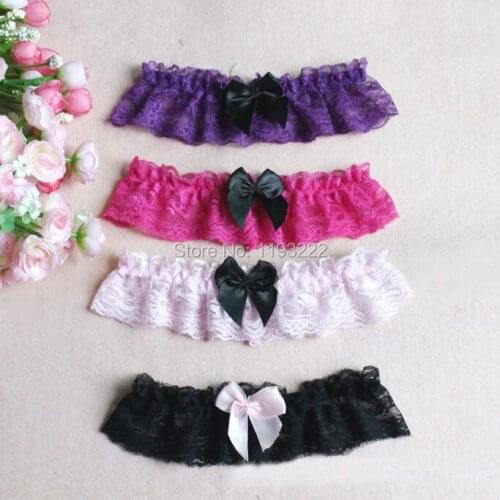 4 Colors Fashion Women Lady Wedding Party Accessoriess Lace Bow Bowknot Floral Leg Ring Garter Loop Lingerie