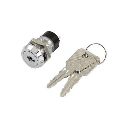 Locking Two Position 4 Pins 125VAC 4A/250VAC 2A Rotary Selector Switch w Key