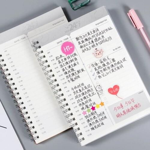 Spiral A5 Planner Notebook Agenda 2020 2021 Daily Weekly Monthly Kraft Paper Organizer Back To School Office Stationery Gifts