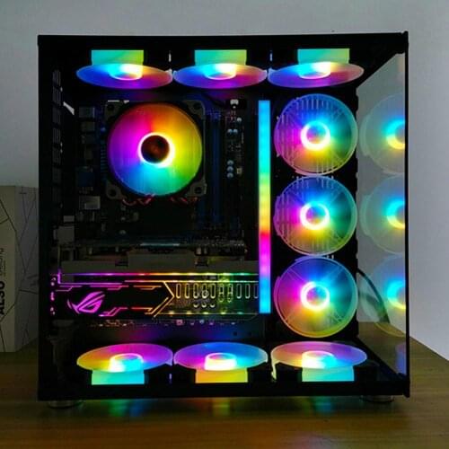 Bluelans Magnetic Luminous Rhinestone Rgb Led Light Strip Computer Case Decoration Lamp Chassis Accessories