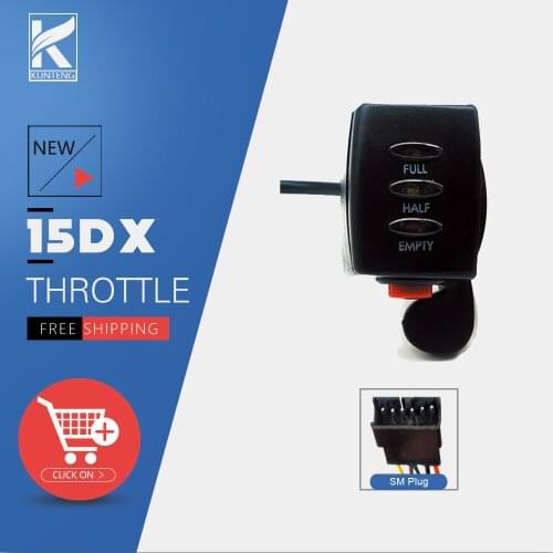 WUXING Ebike 15DX Thumb Throttle 36V 48V SM Plug Accessories with Power Indicator For Electric Bicycle Conversion Kit