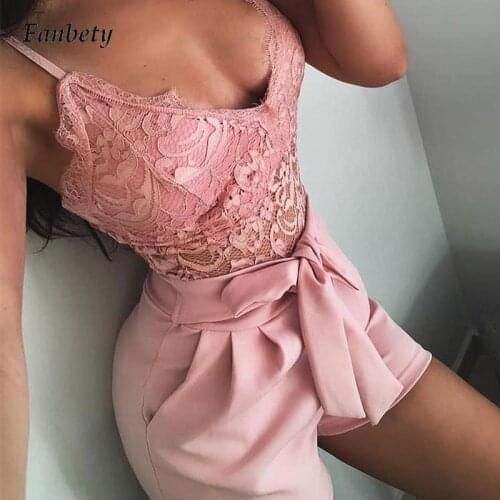 Summer Casual Sleeveless Tops Sling Short Pants Women Sexy Lace Two Piece Sets Elegant Slim 2021 Ladies V-Neck Vest Belt Suits