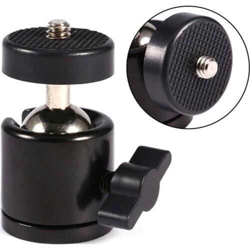 1/4" Camera Hot Shoe Mount with Additional 1/4" Screw, Mini Ball Head Hot Shoe Mount Adapter for Ring Light, DSLR DV Cameras