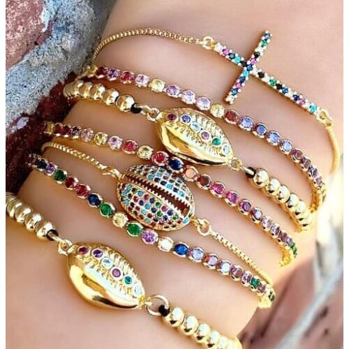 Life tree tube multicolor crystal micro pave cz zircon cubic zirconia Bracelet Adjustable silicone Snake Chain Jewelry vhy5d