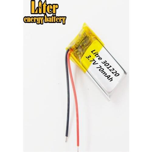 Best battery brand Lithium battery 301220 3.7V 70MAH 031220 Bluetooth headset battery 301221 MP3 MP4 small toys ba