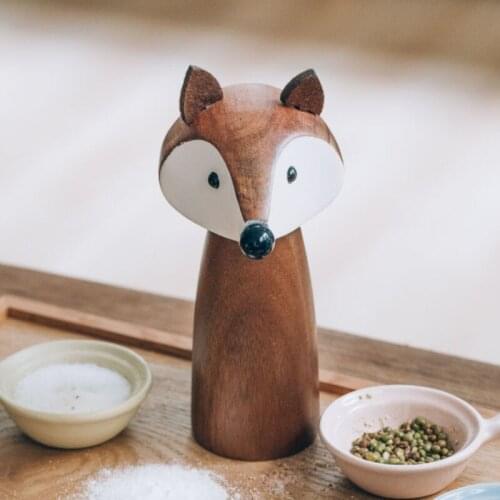 Fox Salt And Pepper Mill Grinder For Kitchen Freshly Ground Pepper And Salt Kitchen Tools Cute Greender Kitchen Utensils