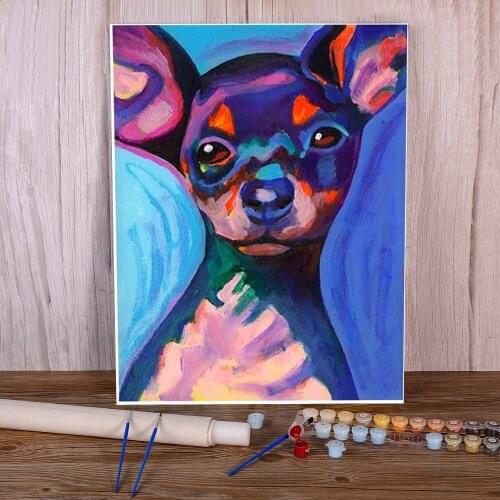 Animal Dog Dachshund DIY Paint By Numbers Complete Kit Oil Paints 40*50 Painting On Canvas Decorative Paintings Drawing