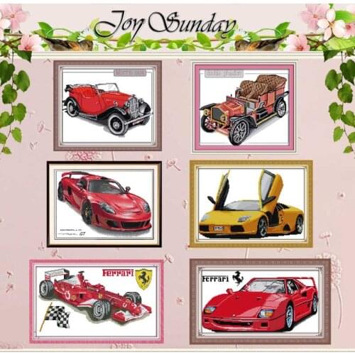 Famous Car Red Facing Counted Cross Stitch 11CT 14CT Cross Stitch Set Wholesale DIY Cross-stitch Kits Embroidery Needlework