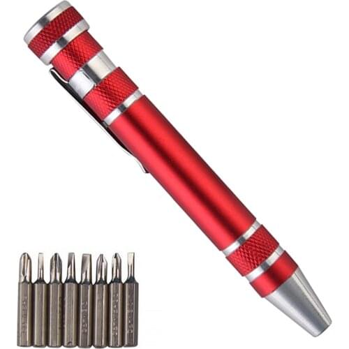 8 in 1 Screwdriver Set Mini Repair Pen Tool Alloy Precision Screwdriver Gadget for Home Improvement Computer Eyeglasses