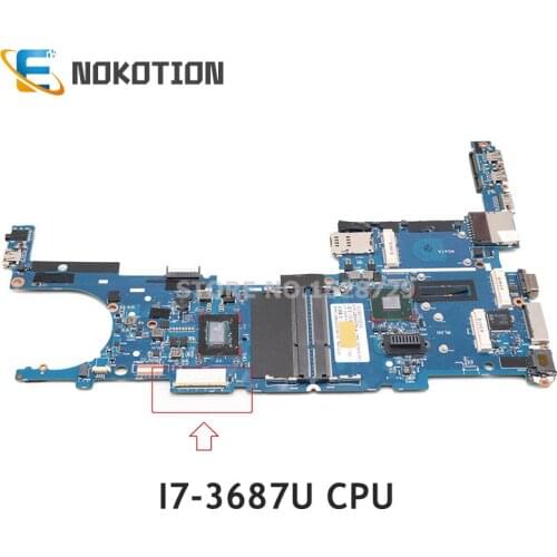 NOKOTION 727623-001 727623-601 6050A2569401-MB-A02 for HP EliteBook Folio 9470M Laptop motherboard SR0XH I7-3687U CPU DDR3