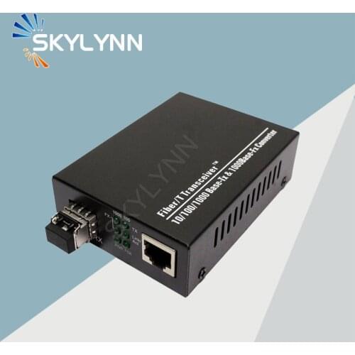 Optical Fiber Media Converter With SFP 1000 Mbps 1000Base-FX Multimode LC to 1000Base-TX RJ45 at 550 Meter of 850nm Wavelength