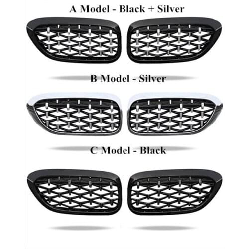 For Bmw F10 F11 F18 Car Front Grill Newest Diamond Style 2010-2016 One Pair Abs 5 Series F10 Mesh Grill