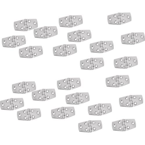 24 Pieces High Polished 316 Stainless Steel Strap Hinge Door Hinge Flush Mount Deck Hardware for Marine Boat Yacht RV Caravan