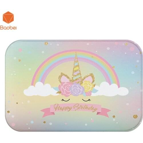 Birthday Gift Cartoon 3D Unicorn Hallway Welcome Floor Mats Print Bathroom Kitchen Carpet House Doormats Living Room Tapete Rug