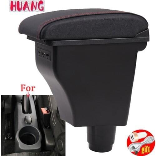 For Renault Dacia logan 2 Armrest box For Renault Dacia Sandero Interior Car Armrest box Center Storage box with USB LED light