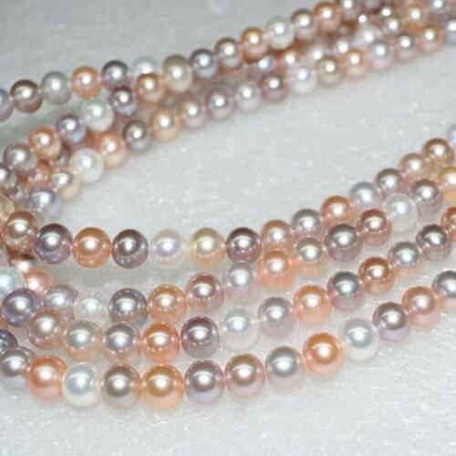 Stunning wholesale 7.5-8mm multicolor cultured freshwater pearl strands