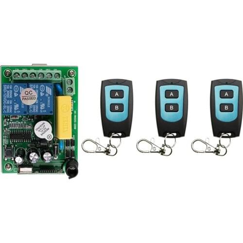 AC220V 2CH 10A Radio Controller RF Wireless Relay Remote Control Switch 315 MHZ 433 MHZ 3 Transmitter+1 Receiver