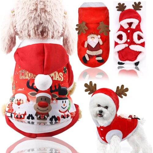 Christmas Pet Clothes for Dogs Coat Winter Halloween Costume for Small Dogs Chihuahua Pet Clothing Warm Hoodies Dog Jumpsuit