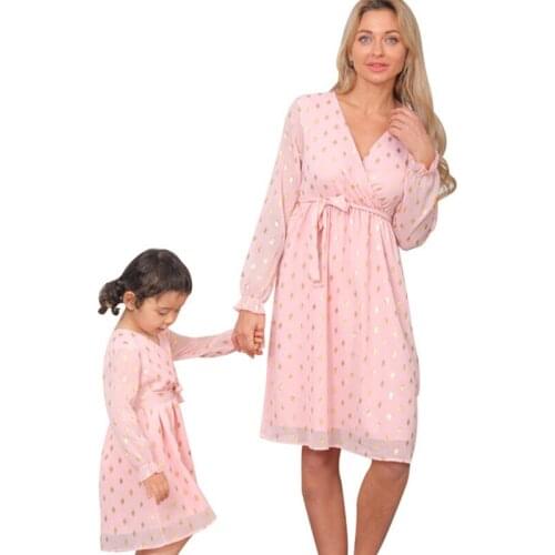Sequin Dress Mother Daughter Macthing Dresses New Family Mom Baby Mommy and Me Clothes Fashion Casual Women Coat Girls Clothing