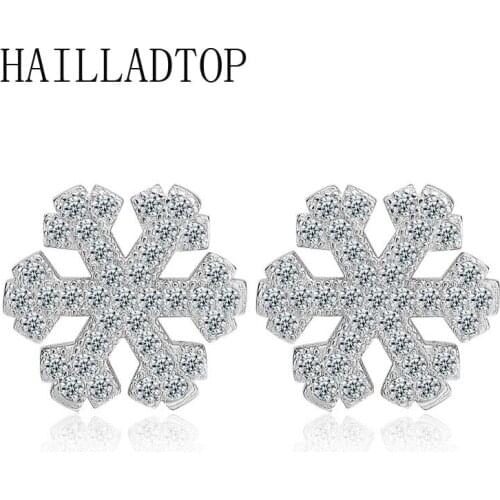 Snowflake Earrings Silver Jewelry Silver Korean Version Stud Earring Retro Stud Earring Elegant Simple earrings Ice Flower