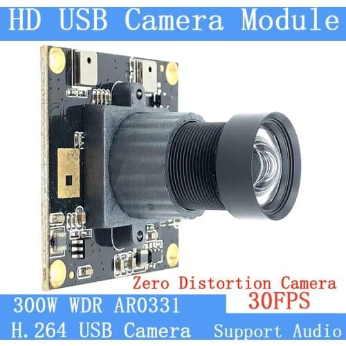 PU`Aimetis 1920x1080P undistorted 30FPS wide dynamic UVC USB camera module H264 supports dual audio video surveillance Webcam