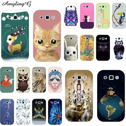 Silicone Patterned Case For Samsung Galaxy Win i8552 i8558 i8550 gt-i8552 Cover Flower Bear Cat Dog Printed Animal Phone Case