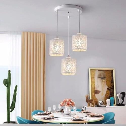 Modern Nordic lamp iron hollow chandelier family decoration restaurant bedroom shop bar