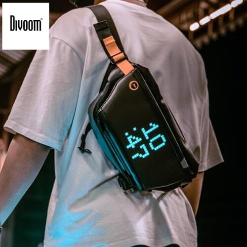 Divoom Sling Bag Customizable Pixel Art Fashion Design Outdoor Sport Waterproof for Biking Hiking Outside Activity Big Space