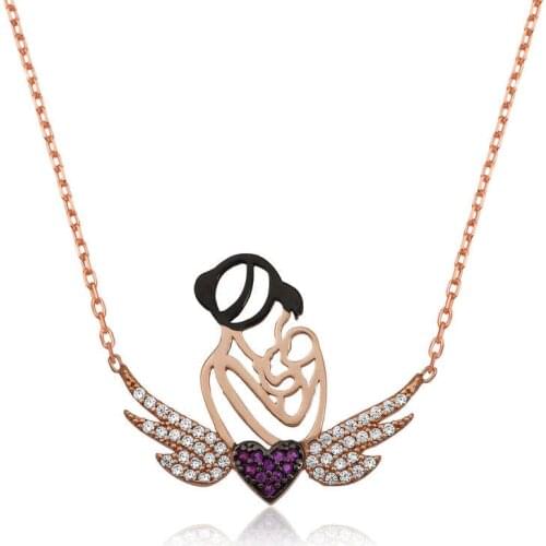 Tevuli 925 Sterling Silver Heart Mother And Child Pendant