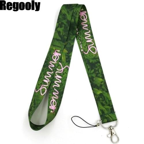 10pcs Green leaves Summer Forest kids Simple Neck Strap Lanyards ID badge card keychain Phone Gifts keyrings holders decorations