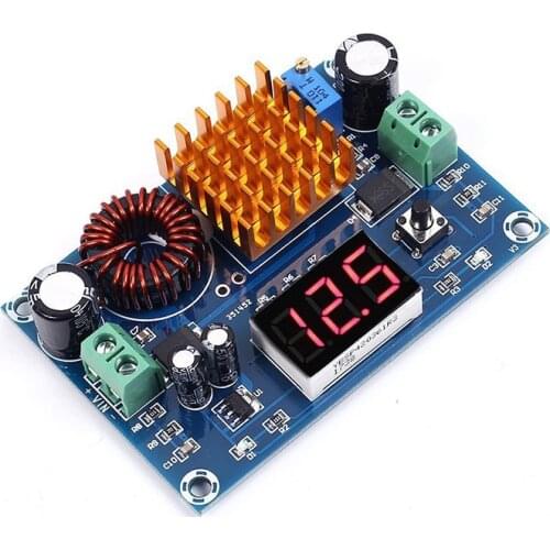 XH-M411 DC-DC Digital Boost Module 5-45V 5A Step Up Converter Boost Power Supply Board with 3 Digit LED Display Coil Heatsink