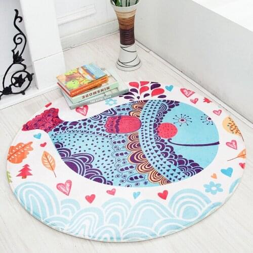 Zeegle Animal Toys Printed Area Rug For Kids Room Soft Children Game Mats Non-Slip Home Rug Baby Bedroom Crawling Round Carpets