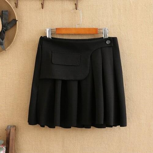 Women plus sizes Mini skirt knitted cotton stretch skirt Girls under 220 pounds wear a-line skirts in the spring And Autumn