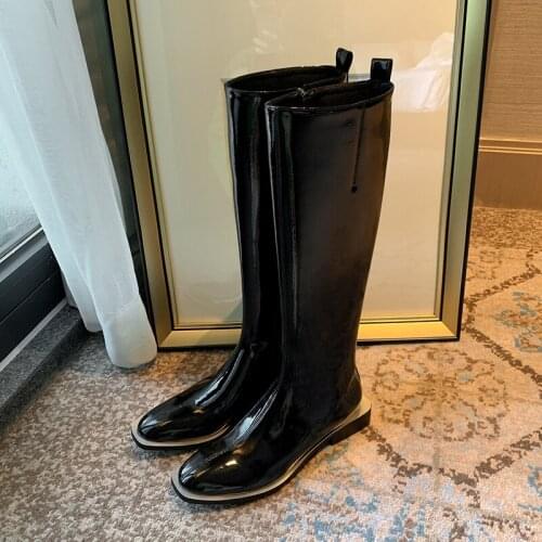 New arrival winter shoes natural Genuine leather Knee high boots women boots Motorcycle boots Fur one cowhide Female snow boots