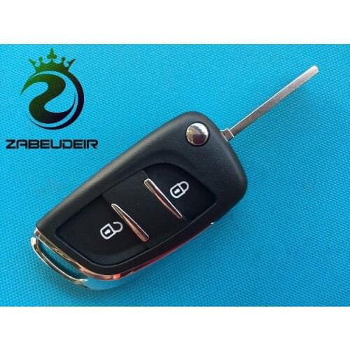 1pcs of new 2 Buttons Flip Folding Key Shell Case For Peugeot 306 407 807 Remote fob VA2 Uncut Blade Battery Holder