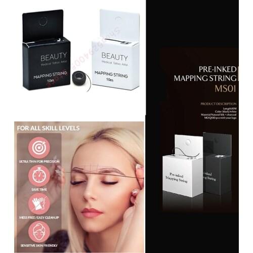 10m Pre-Inked Mapping Strings Microblading Tattoo thread Eyebrow Marker thread Tattoo Brows Positioning Dyeing PMU Accessories