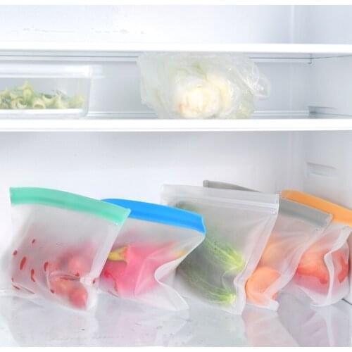 200pcs/lot Reusable Food Storage Bag Ziplock Leakproof Food Bag for Snack/ Fruit Food Zipper Fresh Container Bags wholesale
