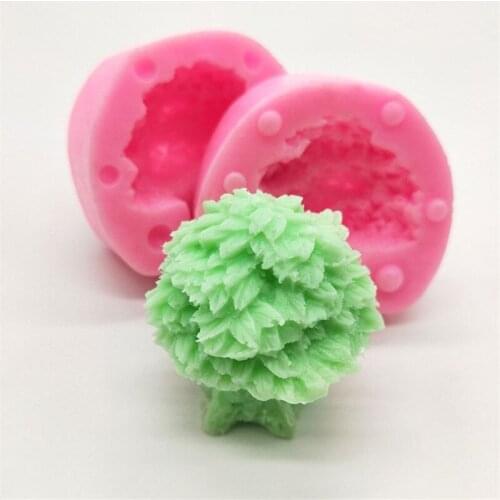 3D Tree Shape Silicone Candle Making Mold DIY Aromatherapy Candle Molds Fondant Cake Decoration Handmade Soap Crafts