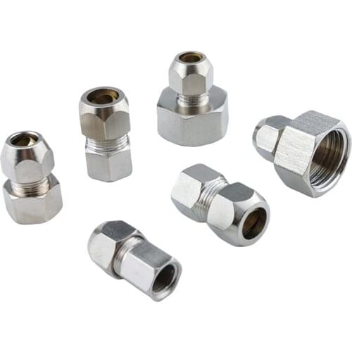 4mm 6mm 8mm 10mm 12mm x 1/8" 1/4" 3/8" 1/2" BSP Female Thread Brass Ferrule Tube Compression Pipe Fitting Connector Adapter