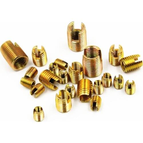 5/10pcs M3 To M12 Galvanized Stainless Steel Threaded Inserts Metal Thread Repair Insert Self Tapping Slotted Screw Threaded
