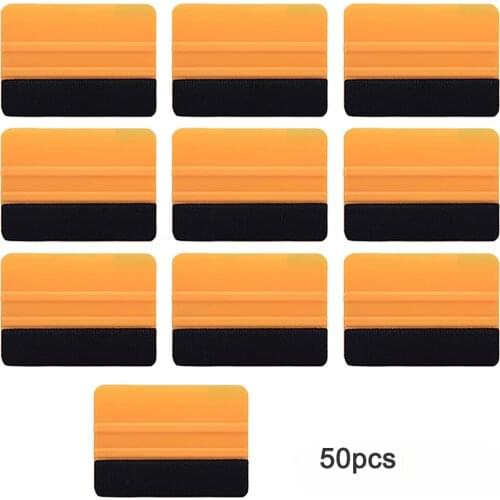 EHDIS 50pcs Vinyl Wrapping Sueegee Tools Fabric Felt Edge No Scratch Plastic Scraper Window Tint House Car Decals Install Tools