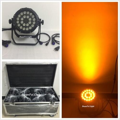 6PCS Stage Dmx Waterproof Outdoor Led Lyre 24x18w Rgbwauv 6in1 Spot Wash Par Light