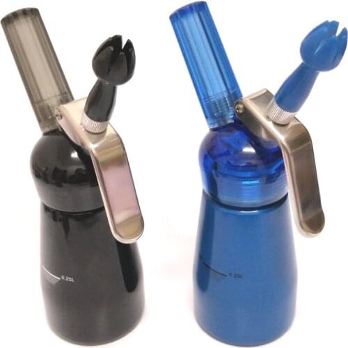 Free Shipping 1/2 pt (0.25L) Colorful Whipped Cream Dispenser, Professional Aluminum Cream Whipper with Translucent Head(00281)